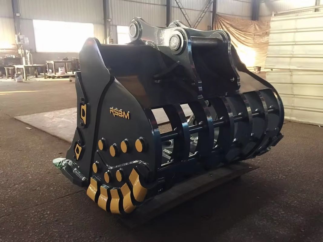 HARDOX450 1-50 ตัน Excavator ถัง Sieve สําหรับการดําเนินงานเหมืองแร่ การจัดลําดับที่ดิน